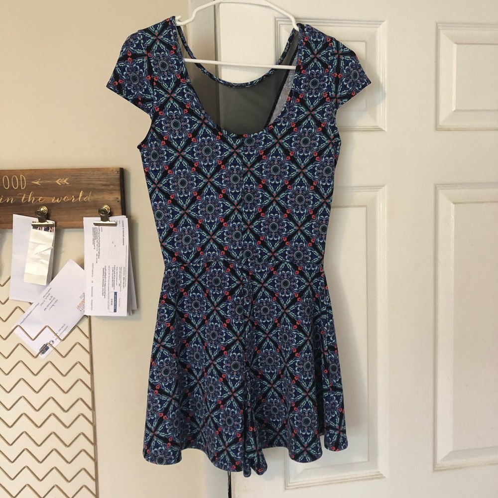 Blue romper with net front